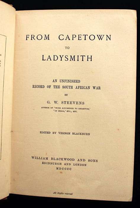 FROM CAPETOWN TO LADYSMITH by G. W. Steevens (1900)