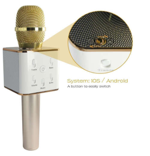 Q7-2 Wireless Bluetooth Microphone KTV Karaoke Stereo USB Player Audio Speaker
