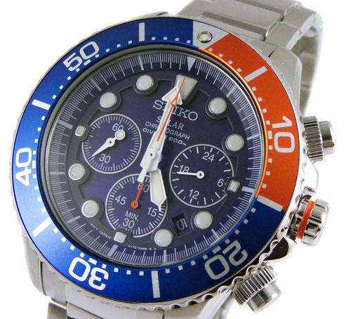 SALE PRICE! SEIKO SOLAR 200m SCUBA Diver Chronograph - No Batteries Needed Ever - 6 Month Reserve