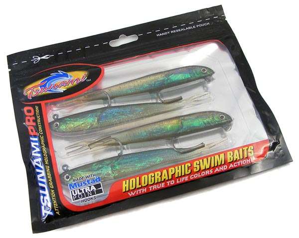 TSUNAMI Holographic BlueBack Split Tail Minnows! 1 Pack of 4