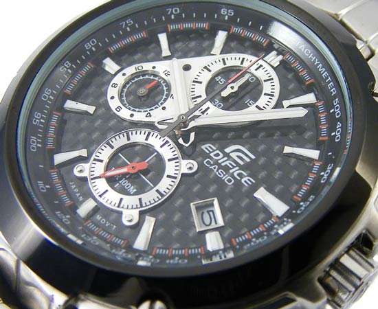 Carbon Fibre Dial CASIO EDIFICE Tachymeter Red Bull Racing s/s Chronograph