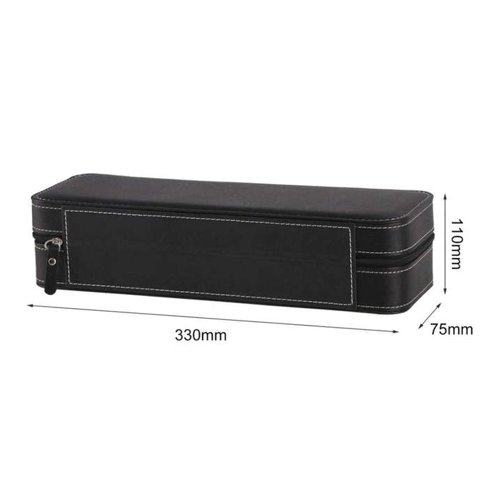 Watch/ Jewellery Storage, Organizer - Black Leatherette Case - 6 Slots
