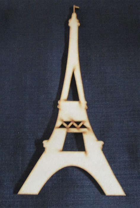 The Velvet Attic - Wood blank laser cutout  - Eiffel Tower (12.5cmx25cm)