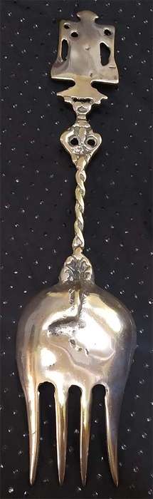 Ornate Dutch Brass Serving Fork