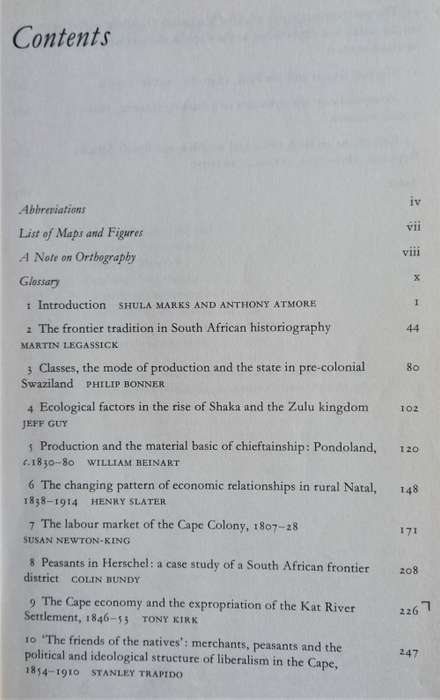 Shula Marks and Anthony Atmore, Economy and Society in Pre-Industrial South Africa