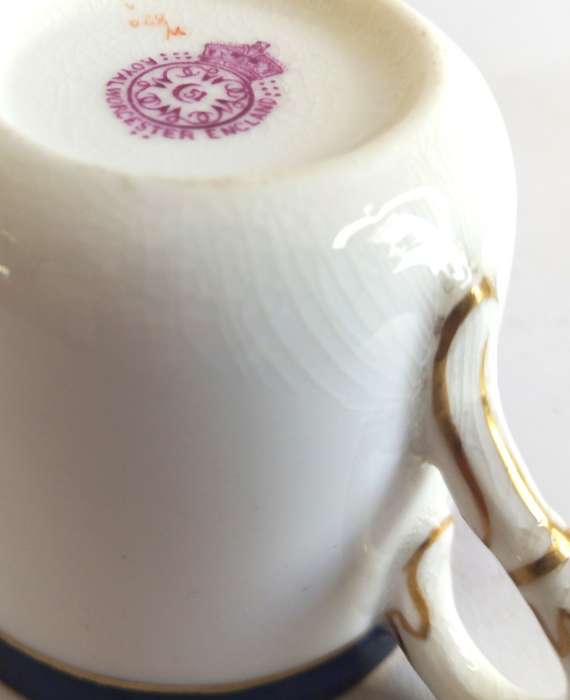 Antique Royal Worcester Coffee Duo