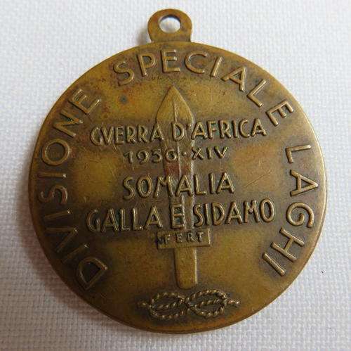 ITALIAN BRASS MEDAL FOR COLONIAL SOLDIERS-SOMALILAND OCCUPATION