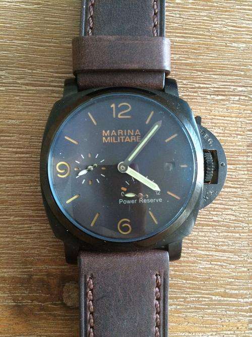 MARINA MILITARE PANERAI HOMEAGE WITH BROWN LEATHER STRAP