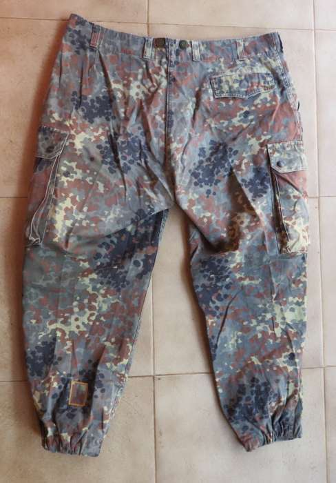 197-99 GERMAN MARQUARDT & SCHULZ PATTERN CAMO TROUSERS-SIZE 36 PIPE LENGTH 65CM