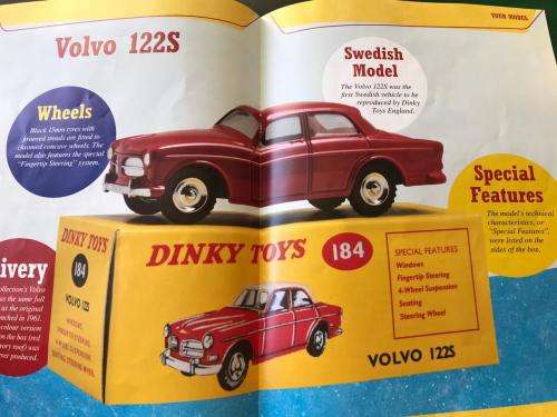 DINKY TOYS -DIE CAST MODEL-VOLVO 122S- SCALE 1:43-CONDITION MINT NEW-BOXED & SOLD WITH 13 PAGE BOOKL