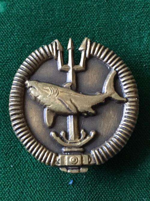 RECCE 1ST CLASS,FULL SIZE ATTACK DIVER QUALIFICATION BADGE IN ANTIQUED BRONZE-GUARANTEED ORIGINAL AN