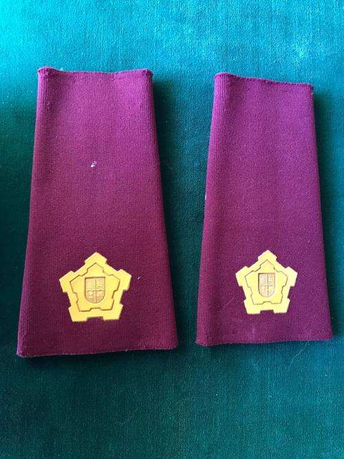 SADF MEDICAL HEALTH SERVICE PAIR OF RANK BOARDS FOR MAJOR