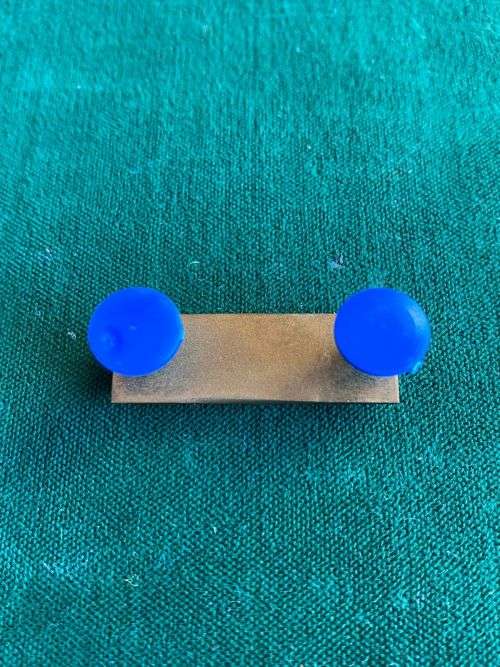 COMMANDO BERET BAR- GREEN/ SAFFRON/ GREEN- SMALLER 1ST PATTERN- 2 PINS-ORIGINAL
