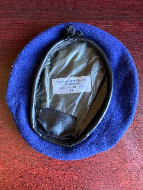 SADF BERET DATED 1970-SIZE 54-DARK BLUE-GOOD CONDITION