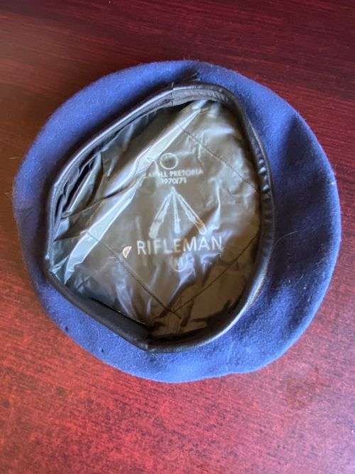 SADF BERET DATED 1970/71-SIZE 55-DARK BLUE- VERY GOOD CONDITION