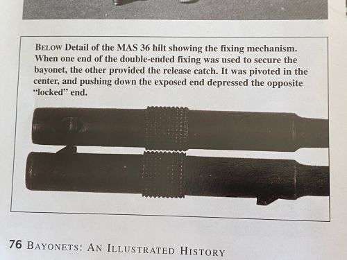 FRENCH M36 BAYONET FOR THE MAS 36 RIFLE-OVERALL LENGTH 434MM-PLEASE LOOK AT PICS FOR MORE INFO