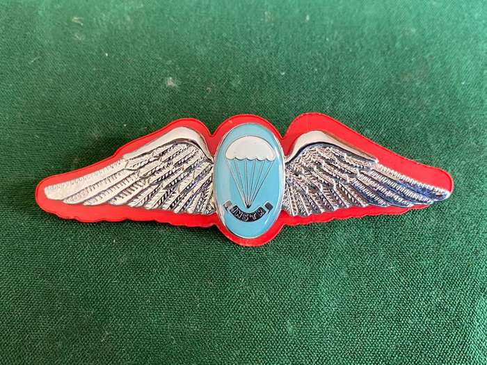 PARACHUTE INSTRUCTORS WING-WORN FROM THE 1970`S- 2 PINS