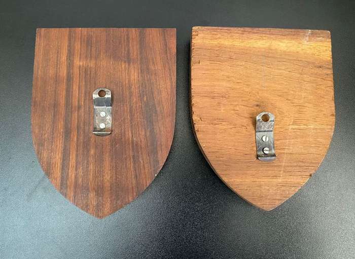 2X PLAQUES WHO BELONGED TO AO1 J.J.C. HOLLIDAY PMD