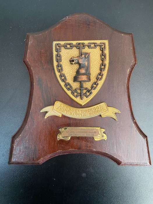 PLAQUE TO LT. GENL. LIEBENBERG SSAS.SD. OEF. SWEEPSLAG NOV 86