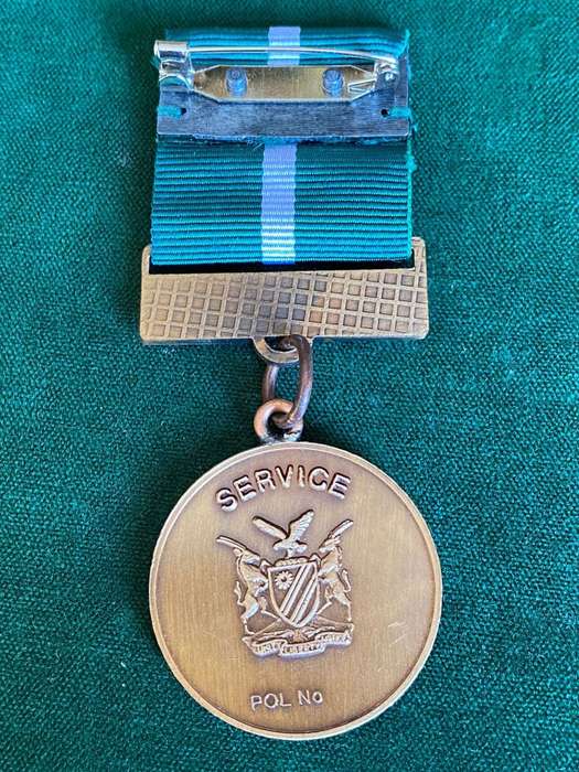 NAMIBIAN POLICE BRONZE MEDAL FOR 10 YEAR SERVICE-FULL SIZE