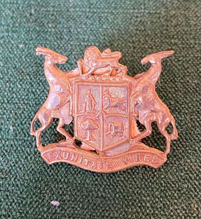 RAILWAY AND HARBOURS RIFLES,BRASS COLLAR BADGE-WORN 1915-1920- 2 LUGS