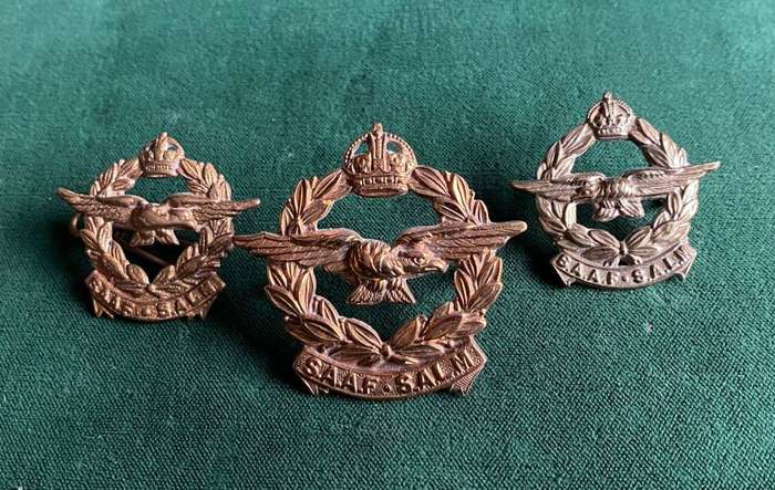 SAAF CAP AND COLLARS-WORN 1926-1959-LUGS INTACT