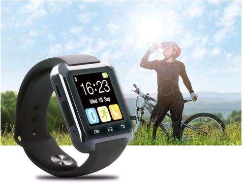 U80 Bluetooth Smartwatch - iPhone, Android, Pedometer, Sleep Monitor, Drink Reminder etc - Black