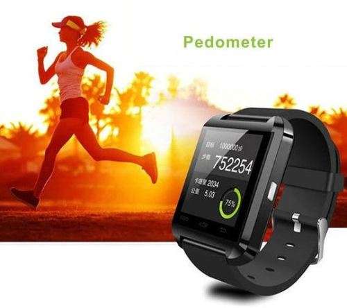 U80 Bluetooth Smartwatch - iPhone, Android, Pedometer, Sleep Monitor, Drink Reminder etc - Black