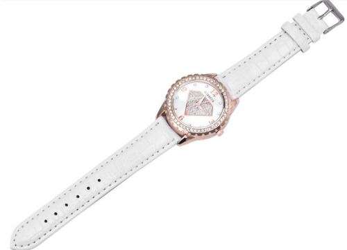 Elegant GERRYDA Ladies Leather Crystal Diamond Shaped Quartz Wrist Watch