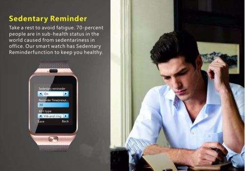 Smartphone Watch, SIM CARD Option, Bluetooth, Camera, Sleep Monitor, SD Card, MP3, Pedometer etc.