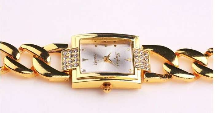 Elegant & Attractive Ladies Rose Gold Austrian Crystal LUPAI Quartz Wrist Watch in Gift Box