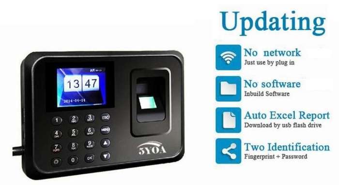 2.8" Bio-metric Fingerprint Attendance System, Colour Display With Time Clock & Complete Software