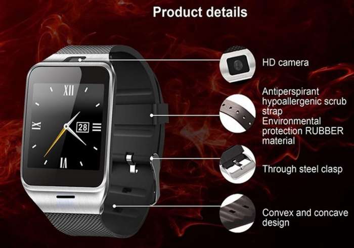 GV18 NFC APLUS smart Watch, Touch Screen, Camera, Bluetooth, NFC, Sim, Waterproof and much more....