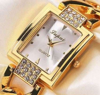 Elegant & Attractive Ladies Rose Gold Austrian Crystal LUPAI Quartz Wrist Watch in Gift Box