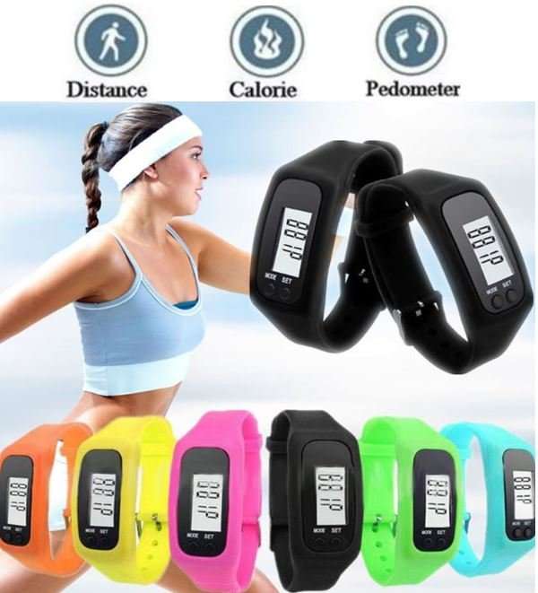 LCD Sport & Fitness PEDOMETER Wrist Watch, Step Counter, Calories, Distance, Available in 8 Colours