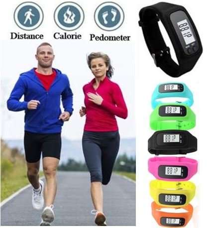 LCD Sport & Fitness PEDOMETER Wrist Watch, Step Counter, Calories, Distance, Available in 8 Colours