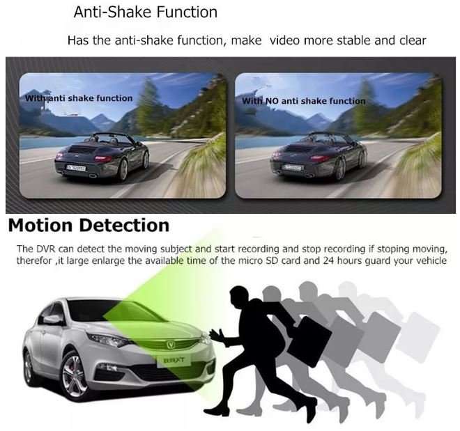 2.6" DVR Camera & Cam Recorder For Vehichle, Motion Detection. G-Sensor, Night Vision