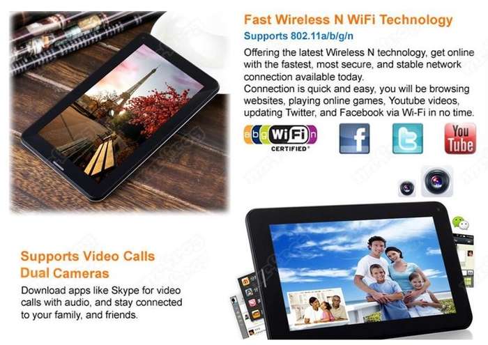 COMBO DEAL - 7" 8GB Android Dual Sim Tablet, 3G, WI-FI AND Bluetooth Smart Watch Activity Tracker