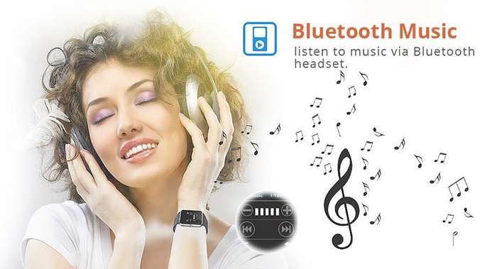 Black Smart Watch Phone -  SIM CARD, Bluetooth, Camera, Sleep Monitor, SD Card, MP3 etc.