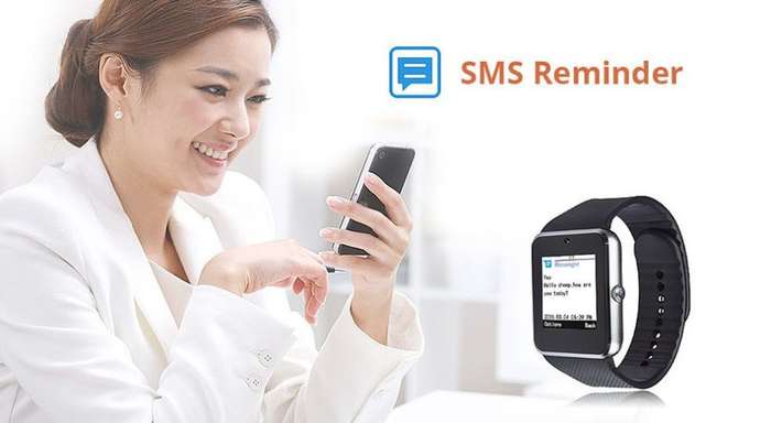 Black Smart Watch Phone -  SIM CARD, Bluetooth, Camera, Sleep Monitor, SD Card, MP3 etc.