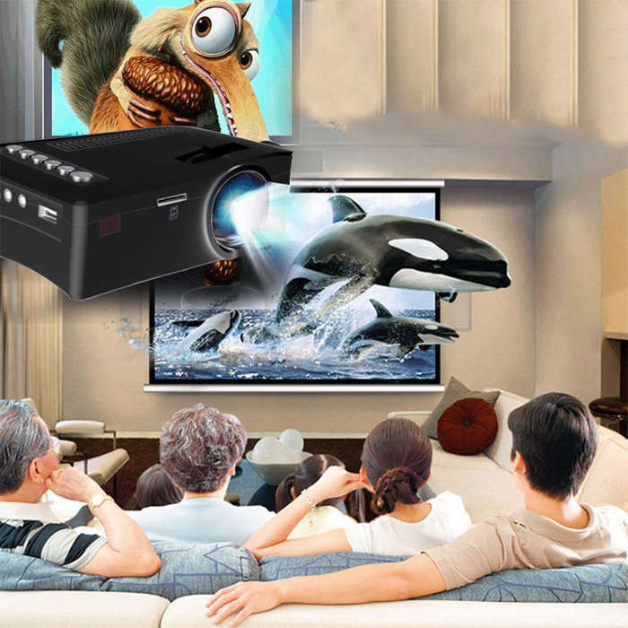 HD LED Multimedia Projector & Home Theater Cinema & Remote - AV, TV, VGA, HDMI, USB, SD, WTC