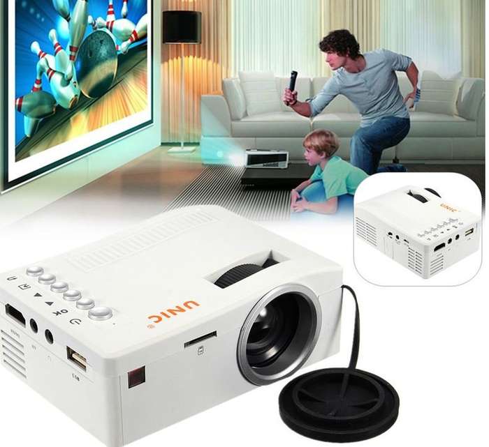 HD LED Multimedia Projector & Home Theater Cinema & Remote - AV, TV, VGA, HDMI, USB, SD, WTC