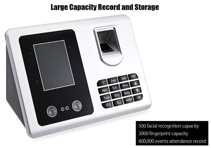 2.8" Bio-metric Face Recognition & Fingerprint Time Attendance System - 360 Degree, Low Power etc...
