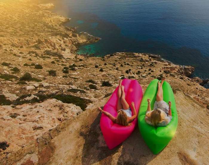 Waterproof Lazy Lounger Air Sofa - Compact, Light weight in Bag - Use Almost Anywhere