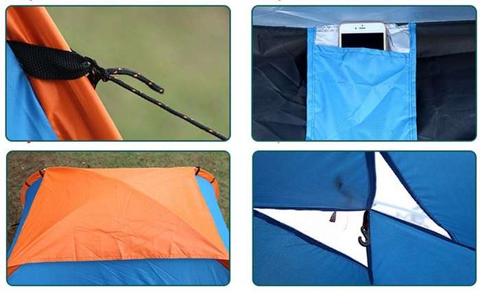 2 Man Tent in Zipper Bag - Lightweight & Easy to Install (200 X 150 X 110 cm)
