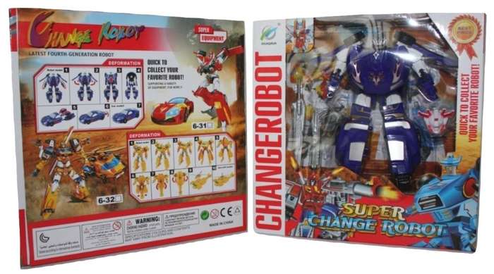 Super Change Transformer Robot Quickly Transforms Into a Car With Accessories
