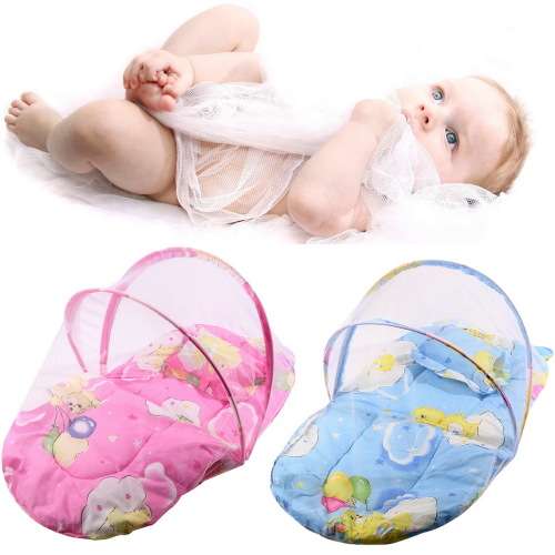 Baby Foldable Mattress & Pillow Net Bed - Protect Your Little One From Insects and Harmful Diseases
