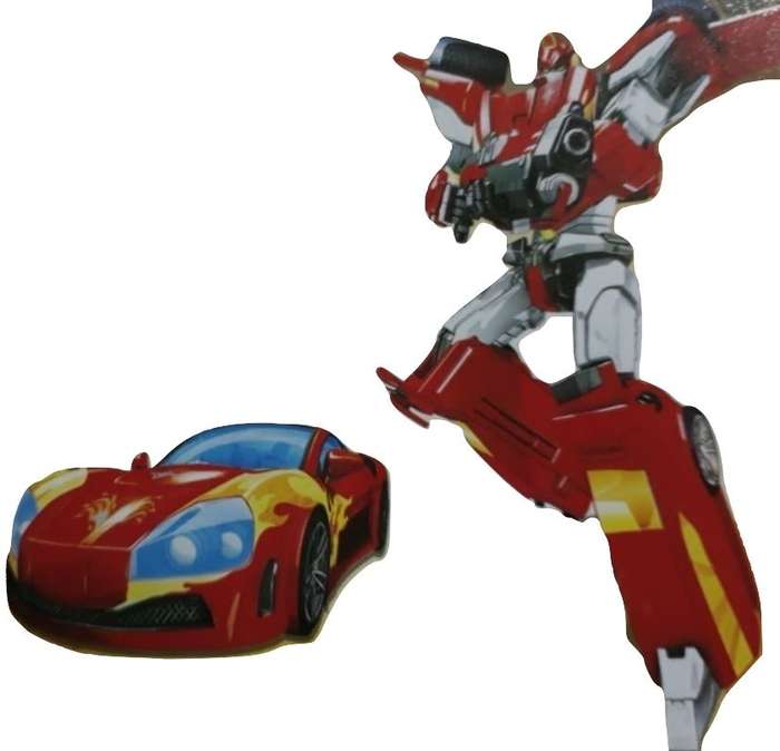 Super Change Transformer Robot Quickly Transforms Into a Car With Accessories