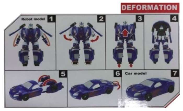 Super Change Transformer Robot Quickly Transforms Into a Car With Accessories