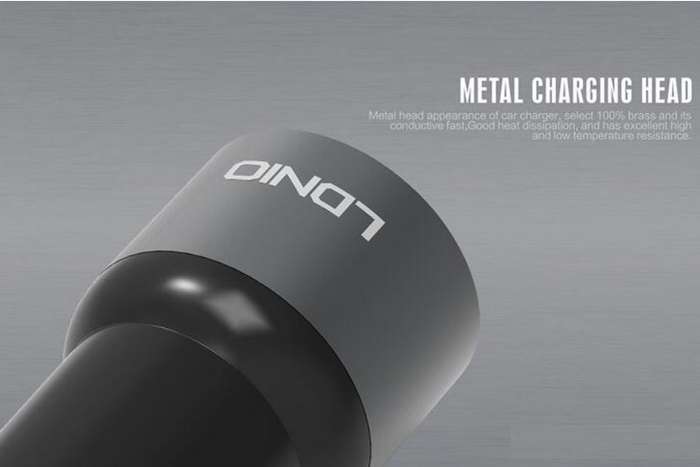 Original LED Ldnio C303 Car Charger with Dual USB 5V/3.6A Quick Charge Full Metal For IOS or Android